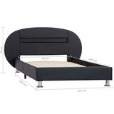  Kreveta od umjetne kože s LED svjetlima crni 90 x 200 cm | shoptok.hr