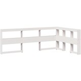  Polica za knjige uzglavlje L-oblika bijelo 120 cm borovine | shoptok.hr