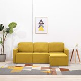 vidaXL trosed modularni kavč z ležiščem rumen iz blaga | Shoptok.si