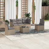  6-dijelni set vrtnih sofa s jastucima bež od poliratana | shoptok.hr
