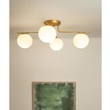 Kave Home Bela/v zlati barvi kovinska stropna svetilka s steklenim senčilom ø 15 cm Brisia – | Shoptok.si