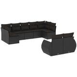 vidaXL 9-dijelni set vrtnih sofa s jastucima crni od poliratana | shoptok.hr