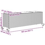 vidaXL Vrtna sadilica s kotačima 3 posude crna 107x32x38 cm poliratan | shoptok.hr