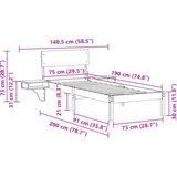  Konstrukcija postelje z vzglavjem Voskast rjav 75 x 190 cm, (5000127685) | Shoptok.si