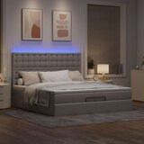  Otomanski posteljni okvir z vzmetnicami taupe 200x200 cm blago, (21653456) | Shoptok.si