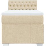 vidaXL Box spring postelja z vzmetnico krem 100x200 cm blago, (21305255) | Shoptok.si