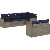  Vrtni set od 7 dijelova s jastucima, sivi poliratan | shoptok.hr