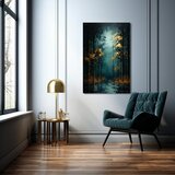 Moderan zidni dekor golden leaf fantasi - premium art (zbirka)