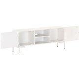 Maison Chic TV omarica - TV stojalo - Televizijska omarica bela 115x30x46 cm trden mangov les, (21701270) | Shoptok.si