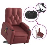 vidaXL Električni masažni naslonjač na podizanje crvena boja vina | shoptok.hr