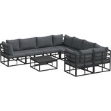  Sjedeća garnitura za vrt s jastukom 9 pcs Crna Čelik | shoptok.hr