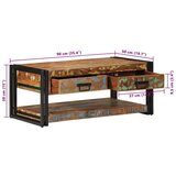 vidaXL Višebojni stolić za kavu 90x50x38 cm puno drvo obrađeno | shoptok.hr