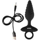 Anos - rebrasti vibracijski analni čep (črni) | Shoptok.si