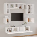  Komplet TV omaric 8-delni bel konstruiran les, (20731122) | Shoptok.si