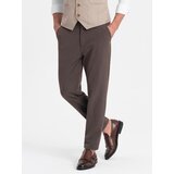 Ombre Men's chino pants with elastic waistband SLIM FIT - chocolate | Eponuda.ba