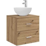 vidaXL Lavabo - Umivaonik s montiranjem na zid Hrast artisan 49 5 x 35 x 63 cm - Hrast artisan | shoptok.hr