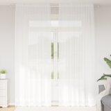  Čipkasta zavjesa sa zavjesama Cvjetni Bijela 150 x 260 cm Poliester Cijene