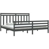  Za krevet od masivnog drva sivi 200 x 200 cm | shoptok.hr