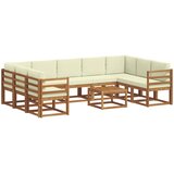  Set vanjskih sofa s jastukom 10 pcs Prirodna i krem | shoptok.hr