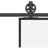 vidaXL Drsna vrata z opremo ESG steklo in aluminij 102x205 cm | Shoptok.si