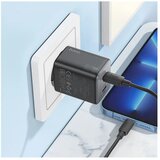 Hoco zidni punjač 2 x tip C + kabel tip C do Lightning PD QC 45W GaN N42 crni | shoptok.hr