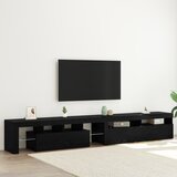 vidaXL TV ormari 2 komada s LED lampicama crni hrast konstruirano drvo, TV ormar s LED lampicom crni hrast 120x35x40 cm konstruirano drvo | shoptok.hr