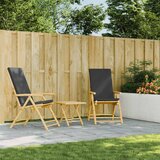  3-dijelni sklopivi bistro set s tamnosivim jastucima bambus | shoptok.hr