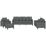  4-dijelni set sofa s jastucima tamnosivi od tkanine | shoptok.hr