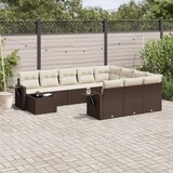 vidaXL 11-dijelni set vrtnih sofa od poliratana s jastucima smeđi | shoptok.hr