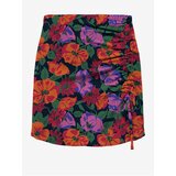 Only Black-Red Women's Flored Mini Skirt Nova - Women Cene
