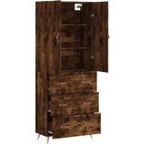  Visoka komoda dimljeni hrast 69,5x34x180 cm konstruiranog drva Slike