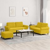  3-dijelni set sofa s jastucima žuti baršunasti Cijene