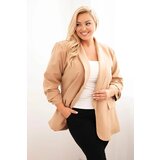 Kesi Włoski Elegant Plus Size women's blazer camel Cijene