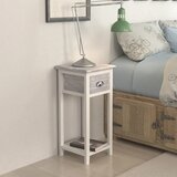 Maison Chic Nočna omarica - Nočna miza z 1 predalom sivo bela, (21686995) Cene