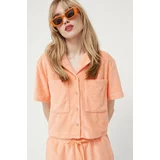 Ugg Košulja za žene, boja: narančasta, regular, s klasičnim ovratnikom