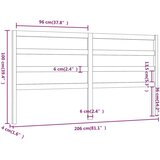  Uzglavlje za krevet sivo 206 x 4 x 100 cm od masivne borovine | shoptok.hr