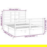  Posteljni okvir bel iz trdnega lesa 120x190 cm 4FT, (20645244) | Shoptok.si