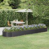 Furnova Visoka greda iz prašno premazanega jekla 396x100x36 cm antracit, (21922078) | Shoptok.si