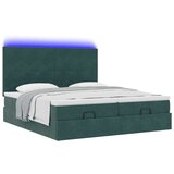 vidaXL Otomanski posteljni okvir z vzmetnicami zelen 160x200 cm žamet, (21611977) | Shoptok.si