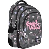 Unipap Siva šolska torba, nahrbtnik St.Right z napisom Good Vibes, BP58, 40x28x18 cm | Shoptok.si
