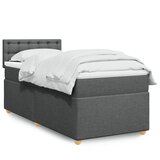The Living Store Box spring postelja z vzmetnico temno siva 90x190 cm blago - Box Spring Postelja, (21428076) Cene