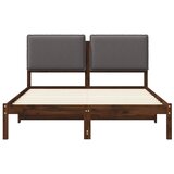  Krevetni okvir s tapiciranim uzglavljem - Tamnosmeđa i svjetlosiva 140 x 190 cm | shoptok.hr