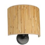 Opviq bambu 07 abajurlu oval aplik oakblack wall lamp | ePonuda.com