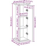 vidaXL Stojalo za shranjevanje starinski les 31x30x90 cm inž. les | Shoptok.si