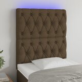  LED uzglavlje tamnosmeđe 80x7x118/128 cm od tkanine | shoptok.hr