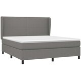  Box spring postelja z vzmetnico temno siva 180x200 cm blago, (20788903) | Shoptok.si