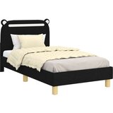  Otroški posteljni okvir z vznožjem Črna 80 x 160 cm blago, (5000104705) | Shoptok.si