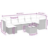 vidaXL 8-dijelni set vrtnih sofa s jastucima bež od poliratana | shoptok.hr