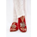 S. BARSKI Women's Sandals On Flat Heel With Decoration S.Barski KV27-001 Red | ePonuda.com