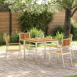 vidaXL 5-dijelni vrtni blagovaonski set od čvrstog bagremovog drveta, vanjski blagovaonski stol 90x90x74,5 cm od čvrstog bagremovog drveta, sklopive vrtne stolice 4 komada od čvrstog bagremovog drveta i metala | shoptok.hr